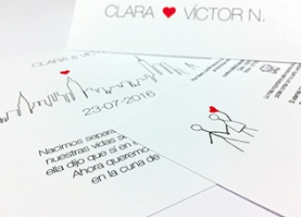 Invitación de boda de Clara y Víctor